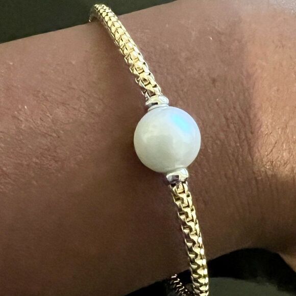 Phillip Gavriel 14K GOLD POPCORN STRETCH PEARL BRACELET - Picture 3 of 9